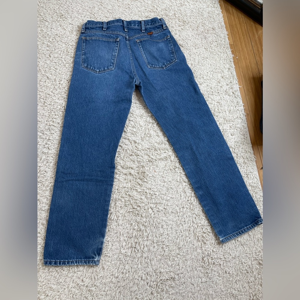 Mens Rustlers W34 L32 blue denim jeans